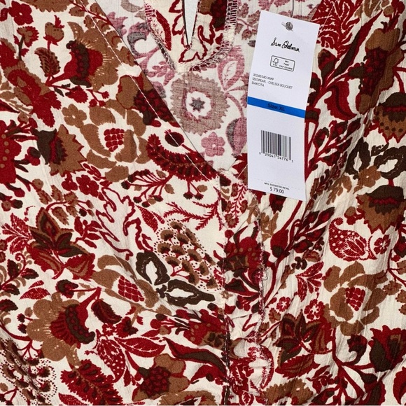 NEW Sam Edelman Dakota Shirred Puff Sleeve Top Seed Pearl Bouquet Women’s XL - Picture 12 of 12